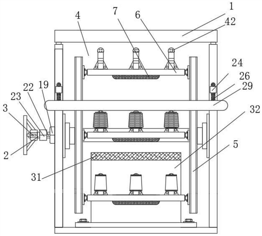 Yarn guiding device for warp finishing of fabric spinning