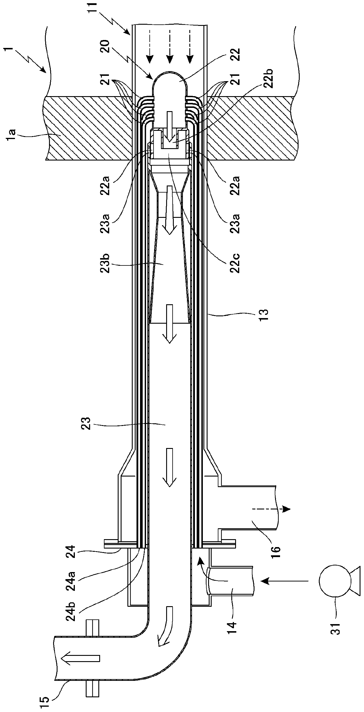 Recuperator and radiant tube type heating apparatus