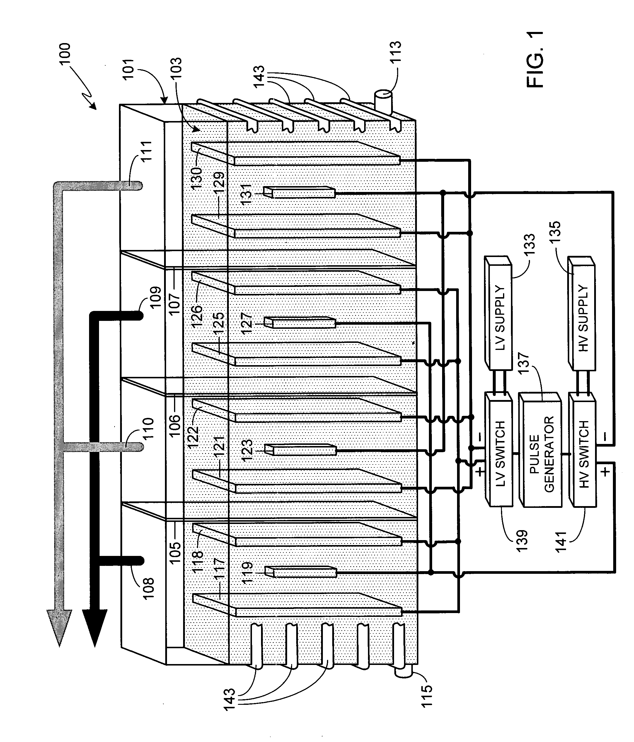 Multi-cell dual voltage electrolysis apparatus and method of using same
