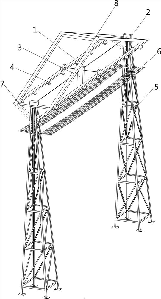 Wire foreign matter removing device for power transmission tower used in dangerous terrain