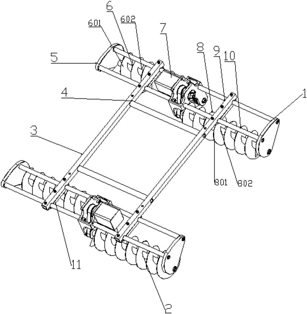 Double-roll-brush cleaning device for photovoltaic panels