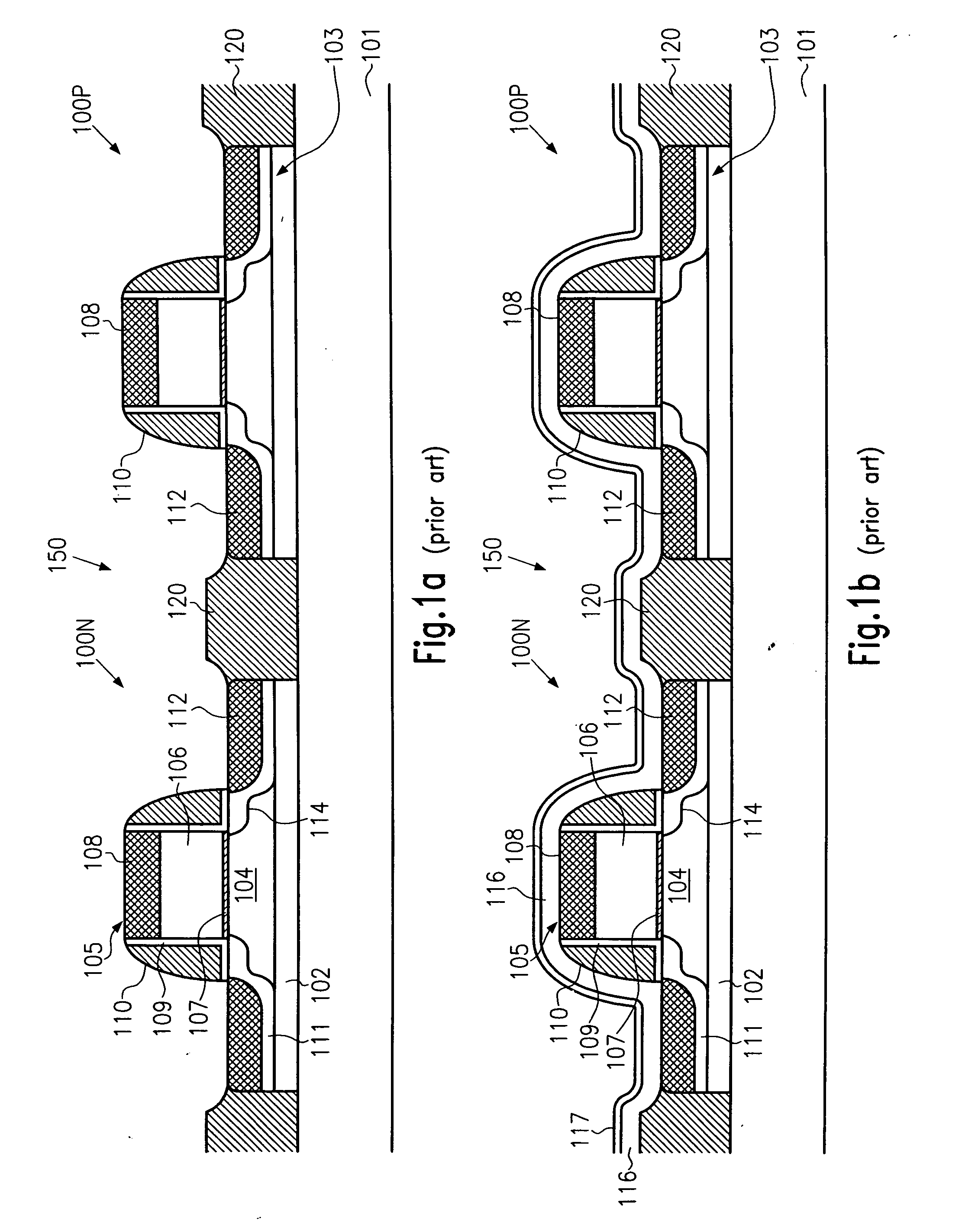 Technique for creating different mechanical strain in different channel regions by forming an etch stop layer stack having differently modified intrinsic stress