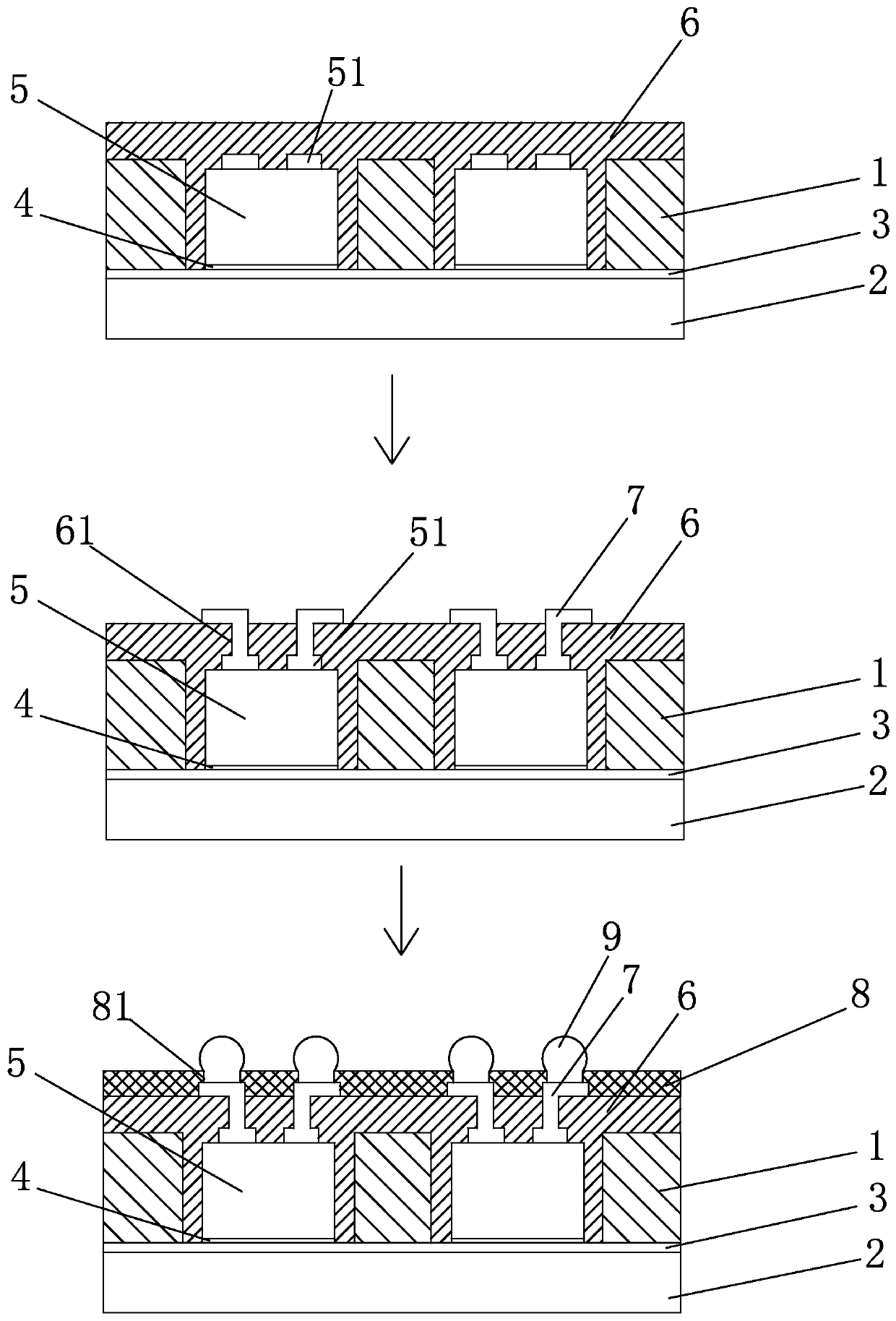 Glass-based chip rewiring packaging structure and manufacturing method thereof