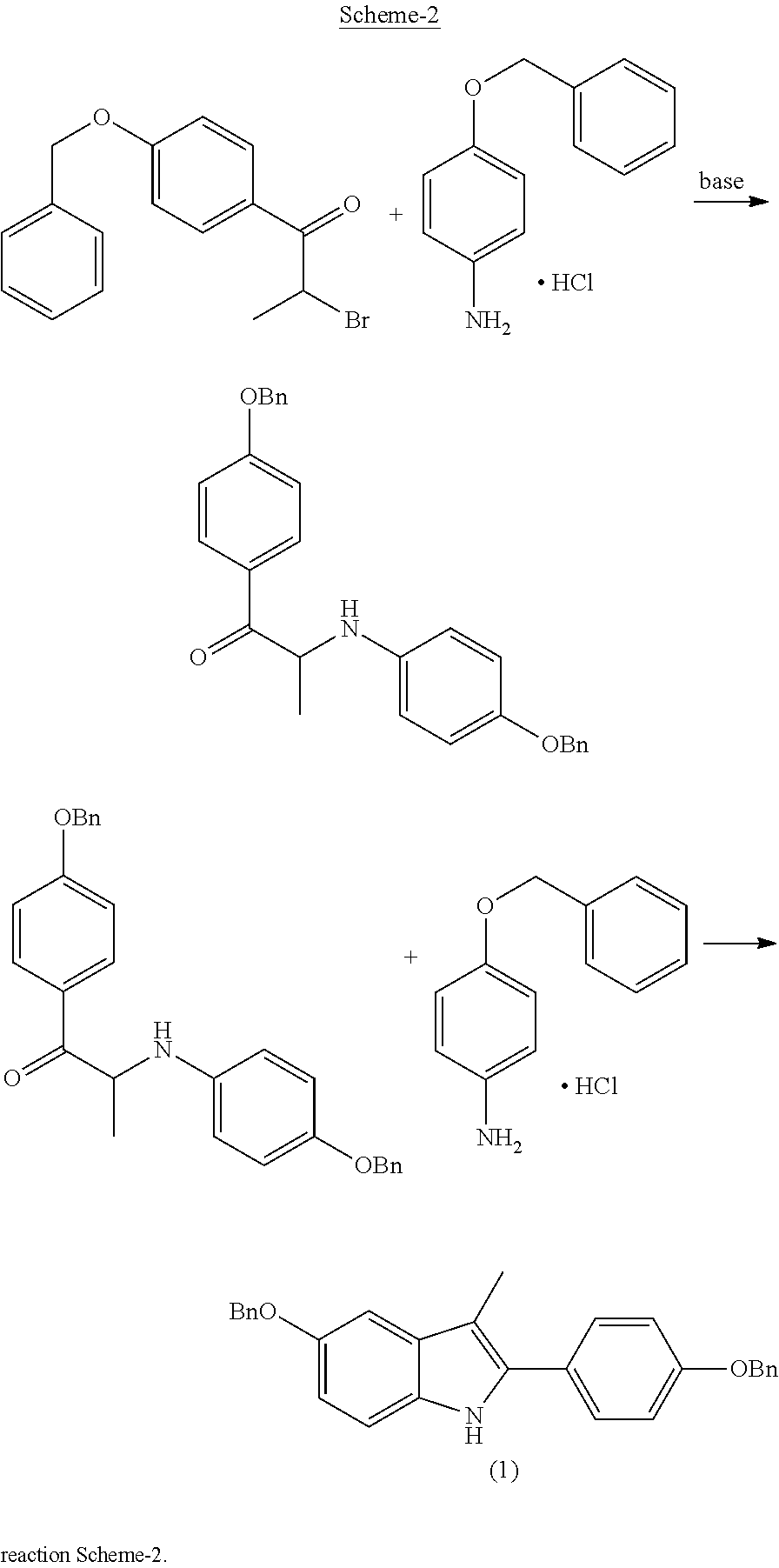 Process for the preparation of 5-benzyloxy-2-(4-benzyloxyphenyl)-3-methyl-1H-indole