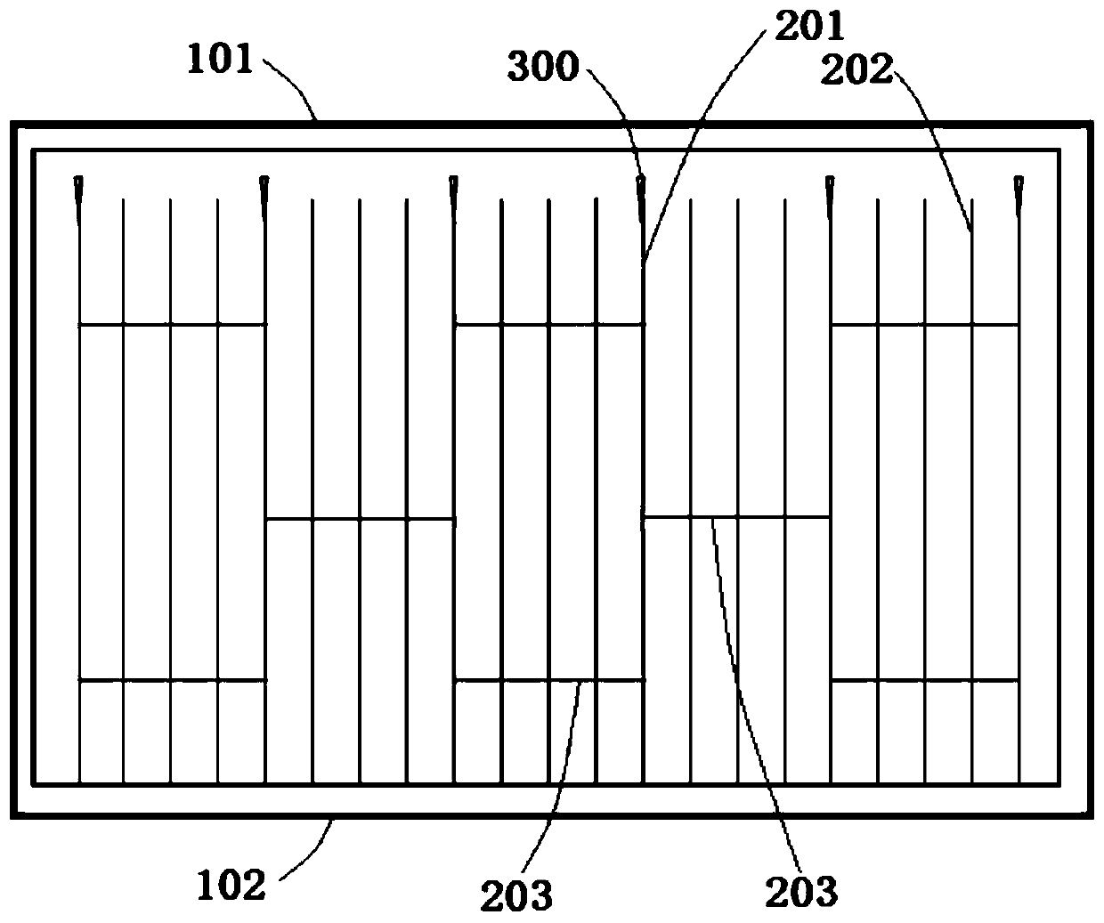 Main-grid-free crystalline silicon battery piece and application thereof