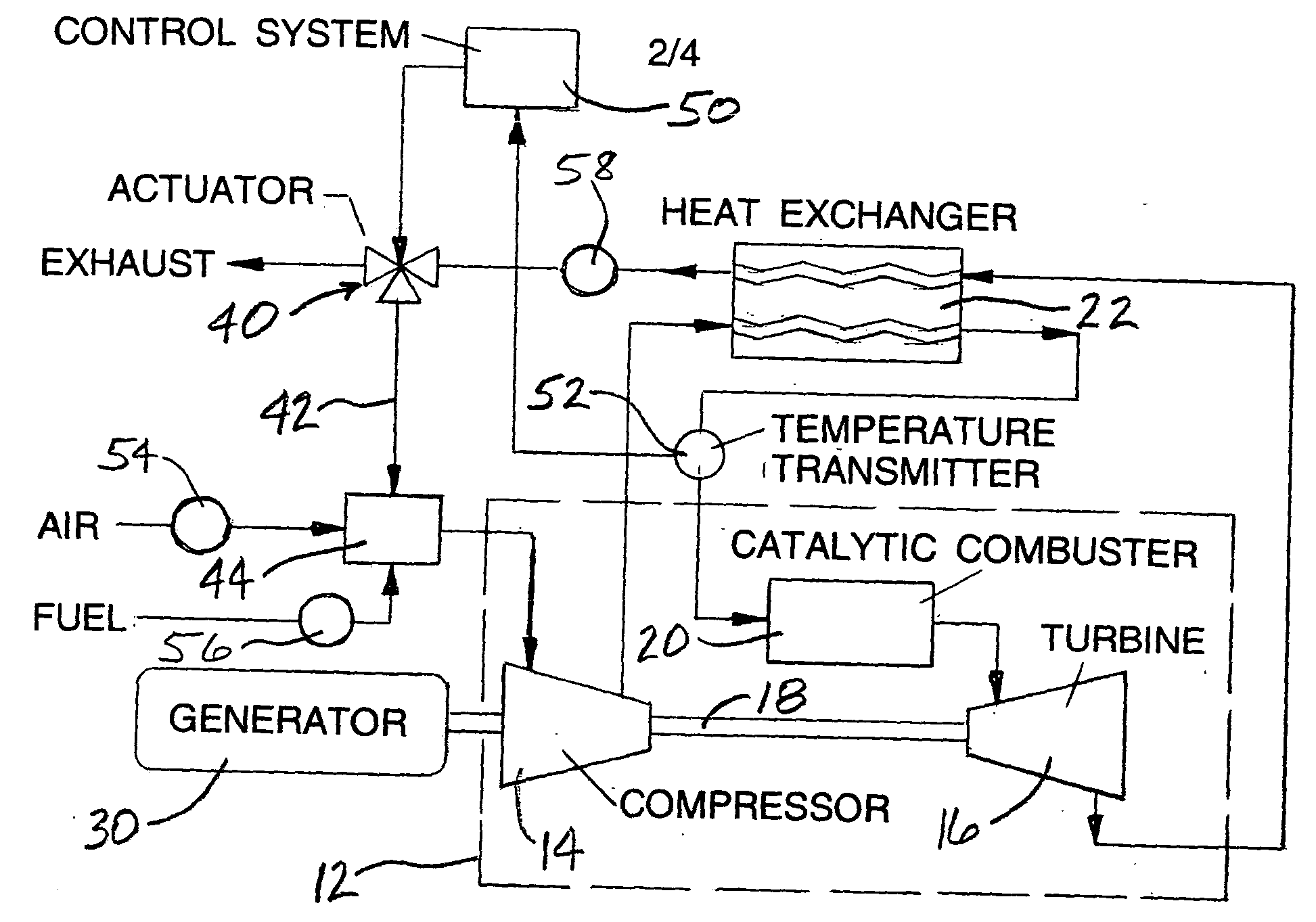 Recuperated gas turbine engine system and method employing catalytic combustion