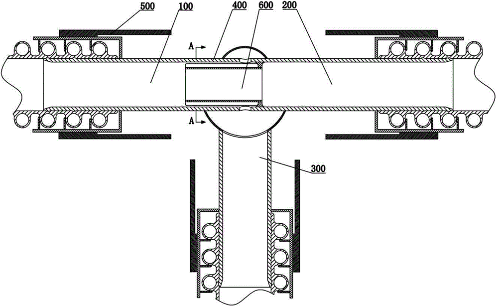 A double-wall corrugated pipe tee connector