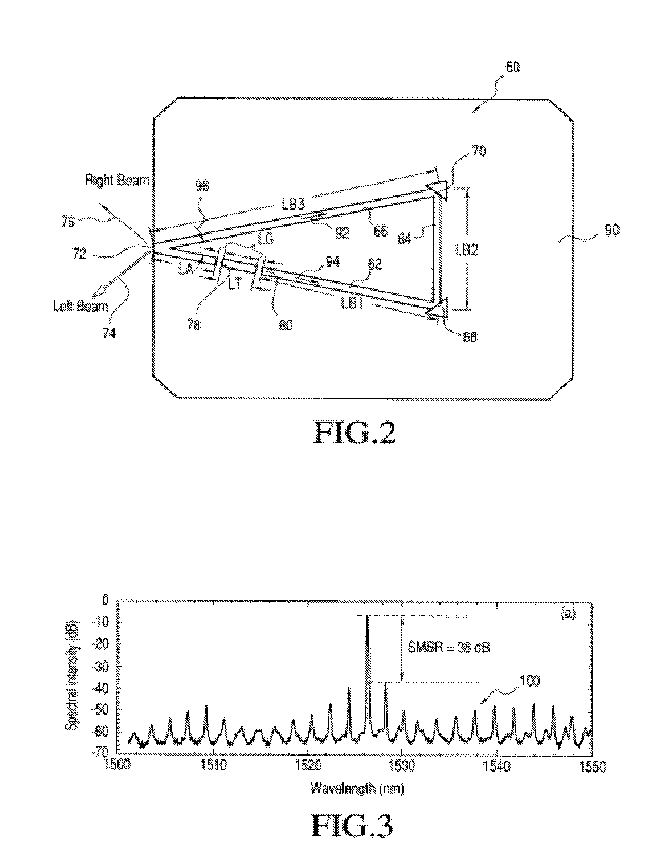 High SMSR unidirectional etched lasers and low back-reflection photonic device