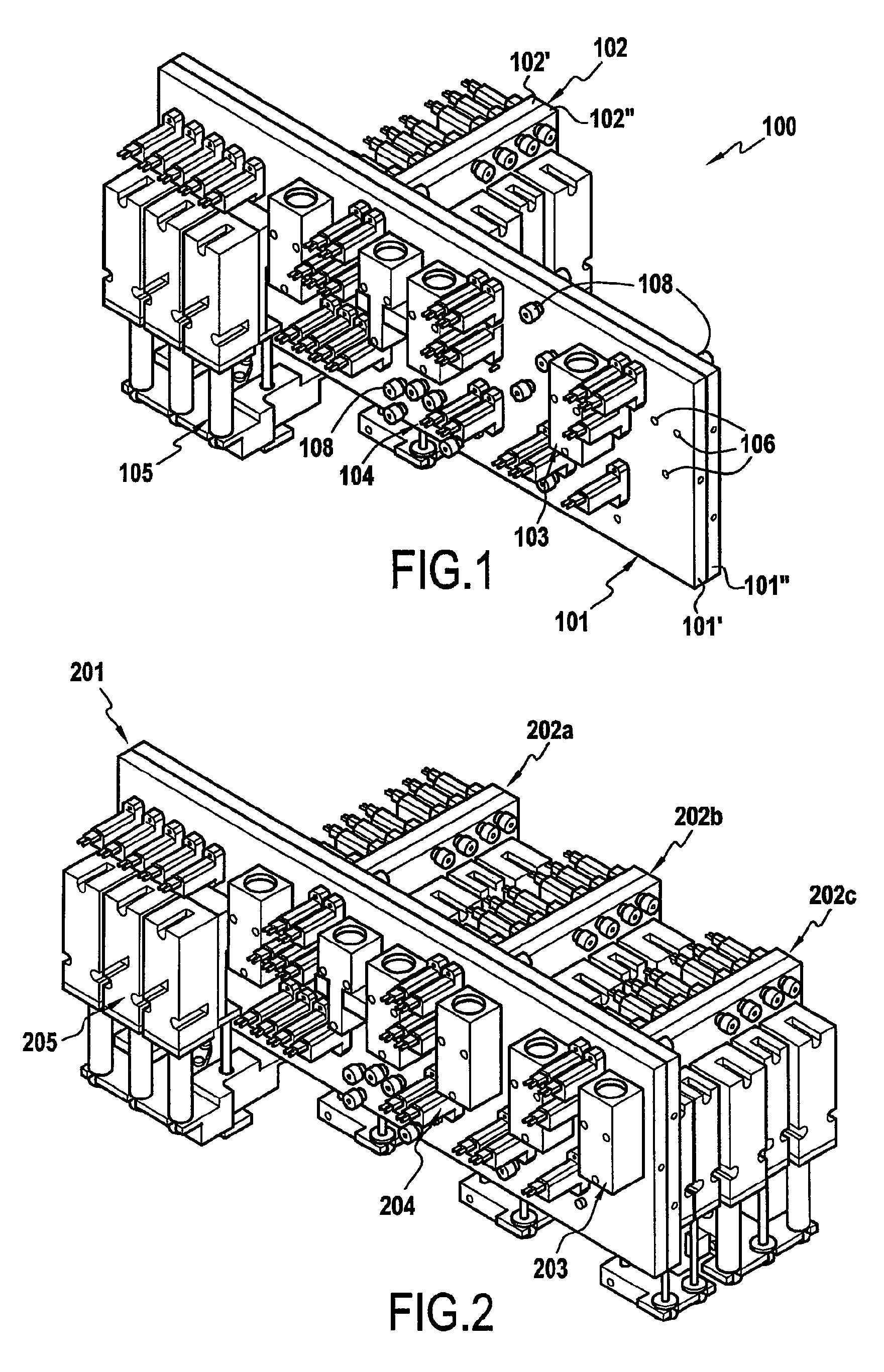 Modular device for analyzing a biological fluid, such as blood