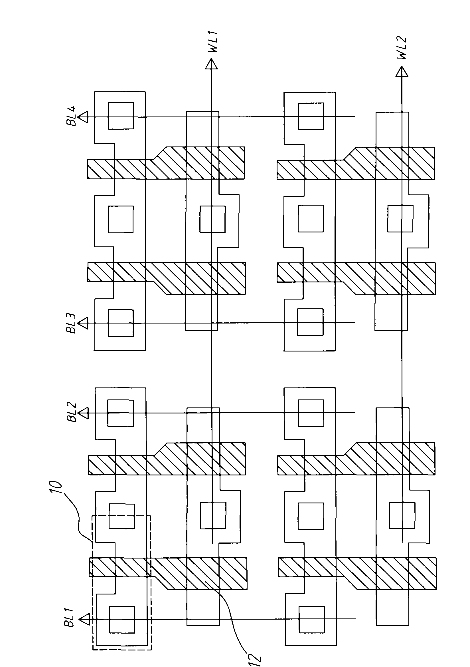 Small area electrically removing type rewritable read only memory array