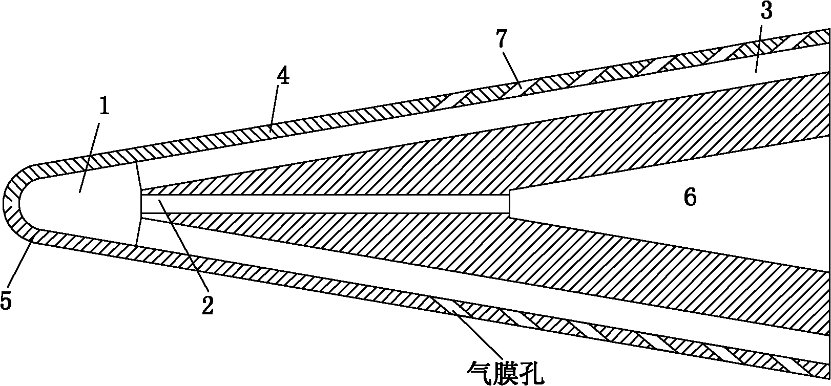 Front edge impact, micro through passage and air film cooling structure of hypersonic vehicle