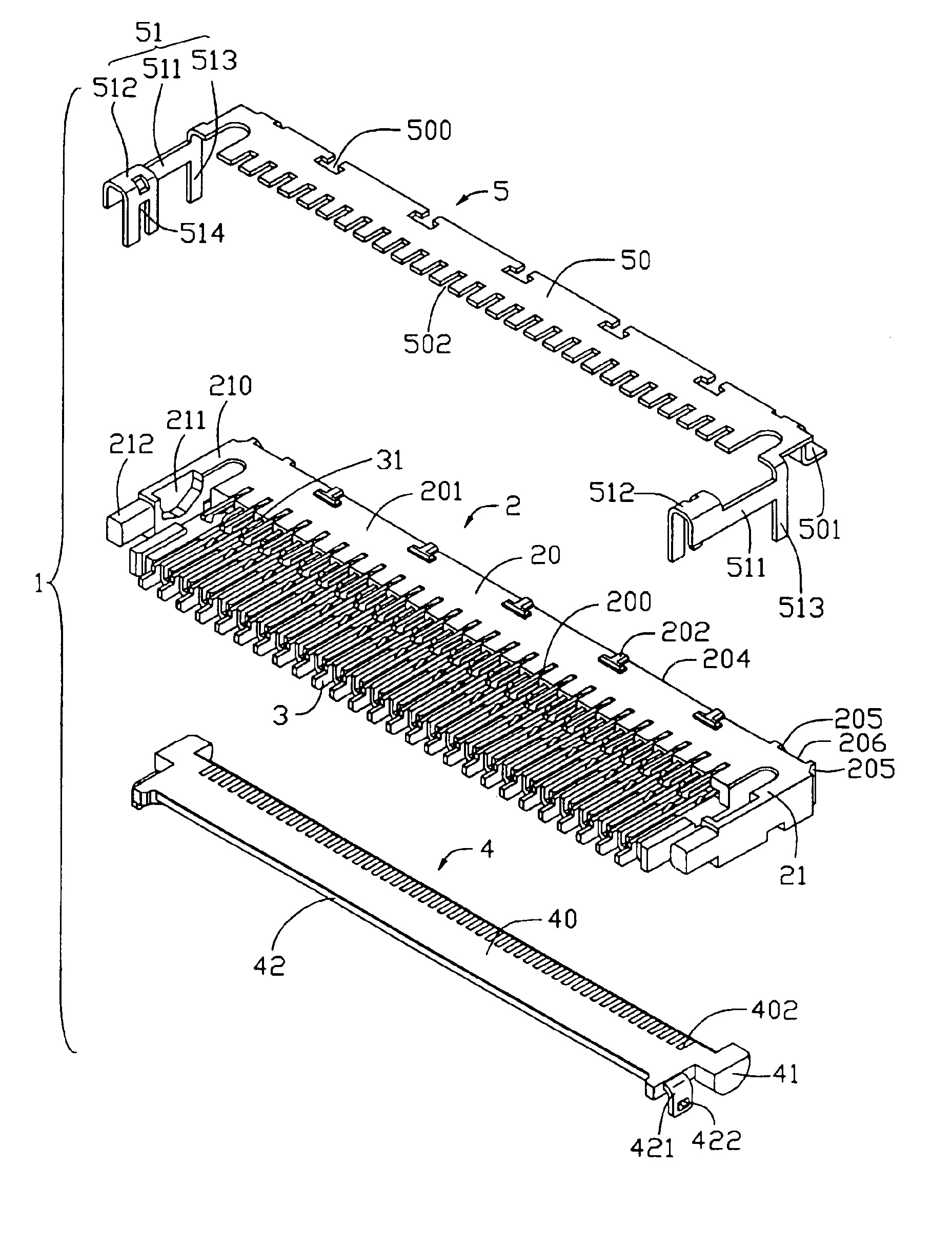 Electrical connector for flexible printed circuit board