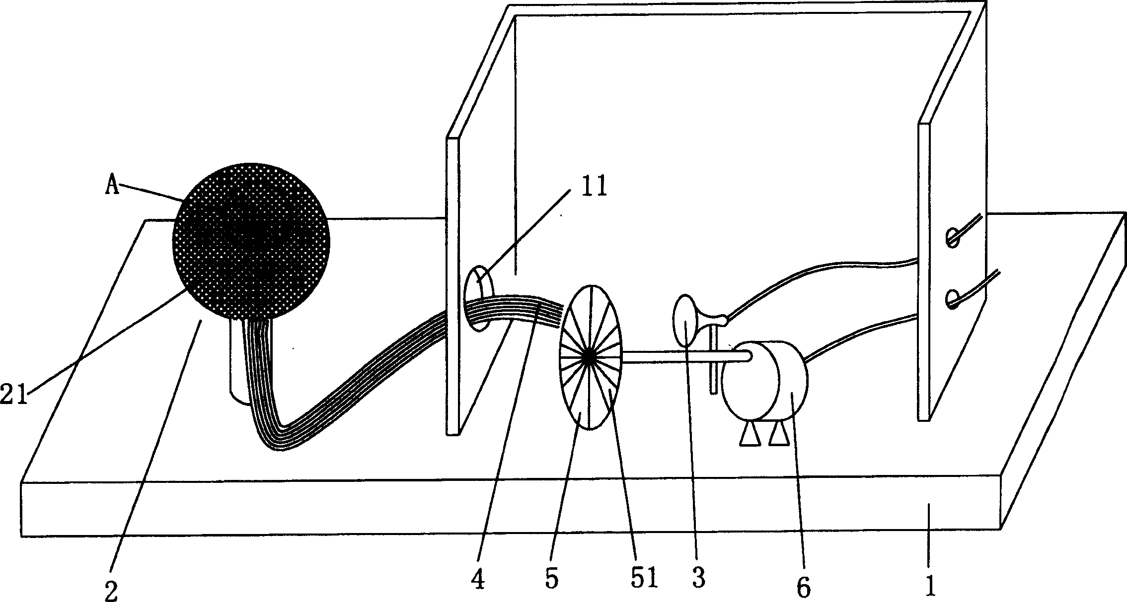 Colored starlit device and its fiber mounting method