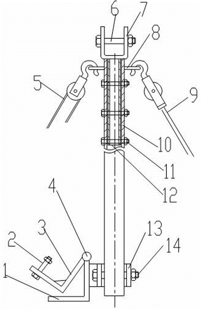 Rotation elevating apparatus of overhead ground wire of power transmission line