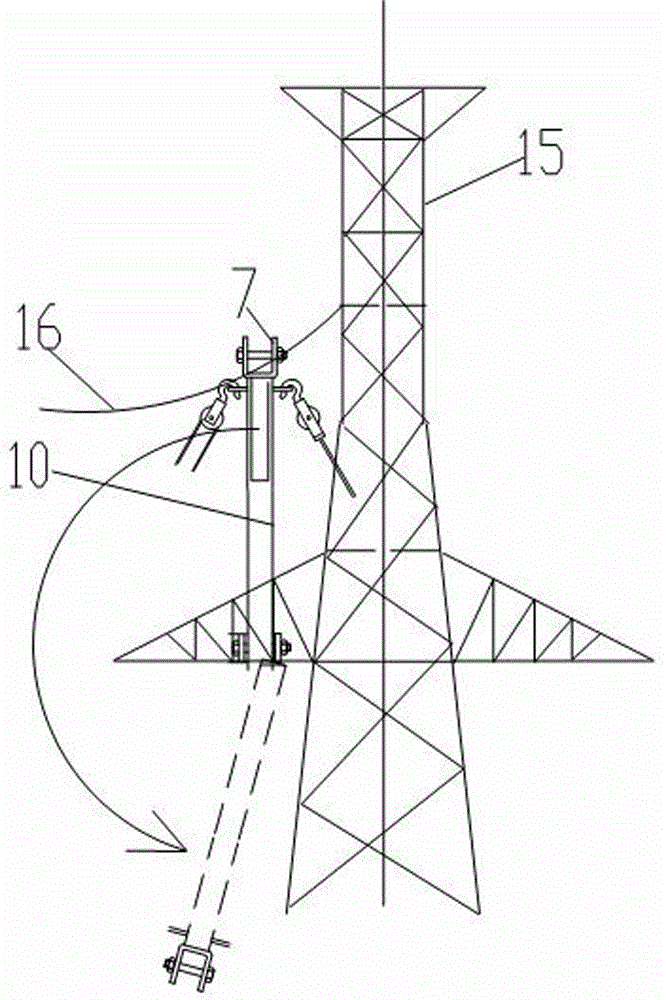 Rotation elevating apparatus of overhead ground wire of power transmission line
