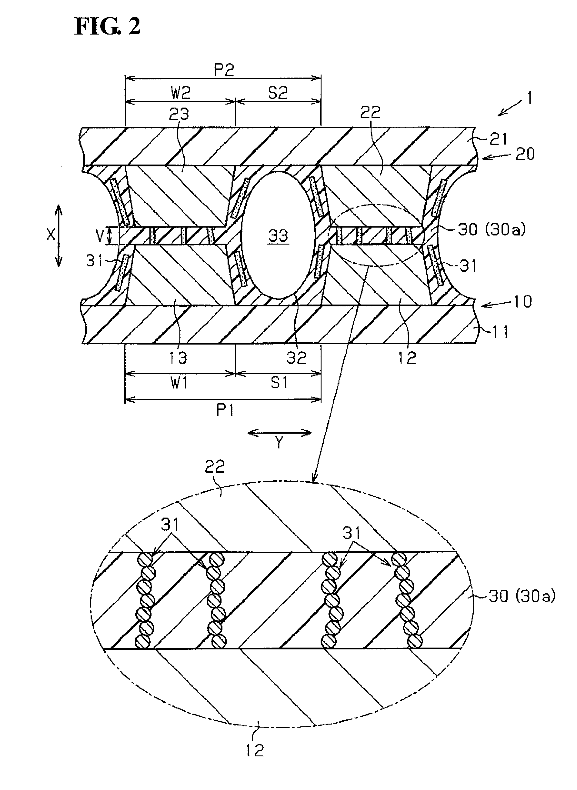 Structure of connecting printed wiring boards, method of connecting printed wiring boards, and adhesive having anisotropic conductivity