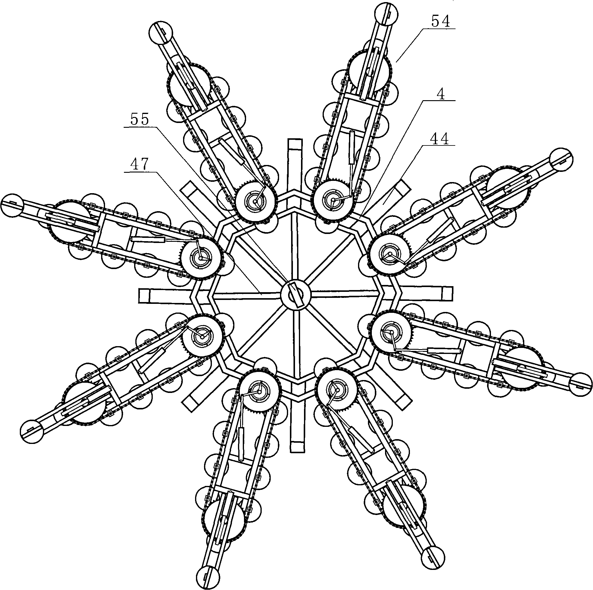 Automatic fishing device in submarine