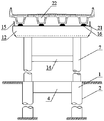 Steel-concrete combined-assembly-type bridge bent frame pier system and construction method