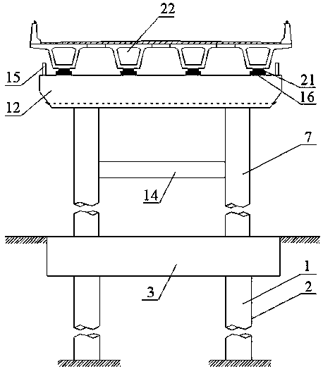 Steel-concrete combined-assembly-type bridge bent frame pier system and construction method