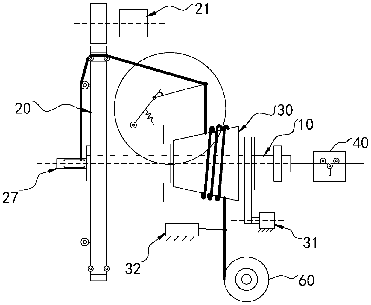 An accurate tension control method and device for a high-speed binding machine