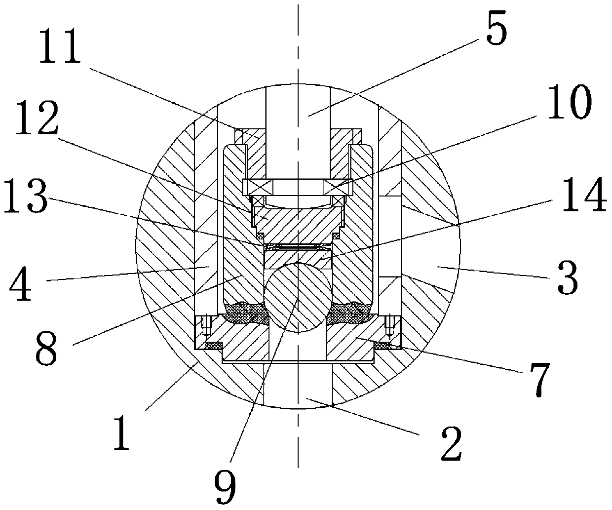 Dual-seal valve for high-pressure high-temperature equal-fluid pipe based on ball column embedding dual-seal