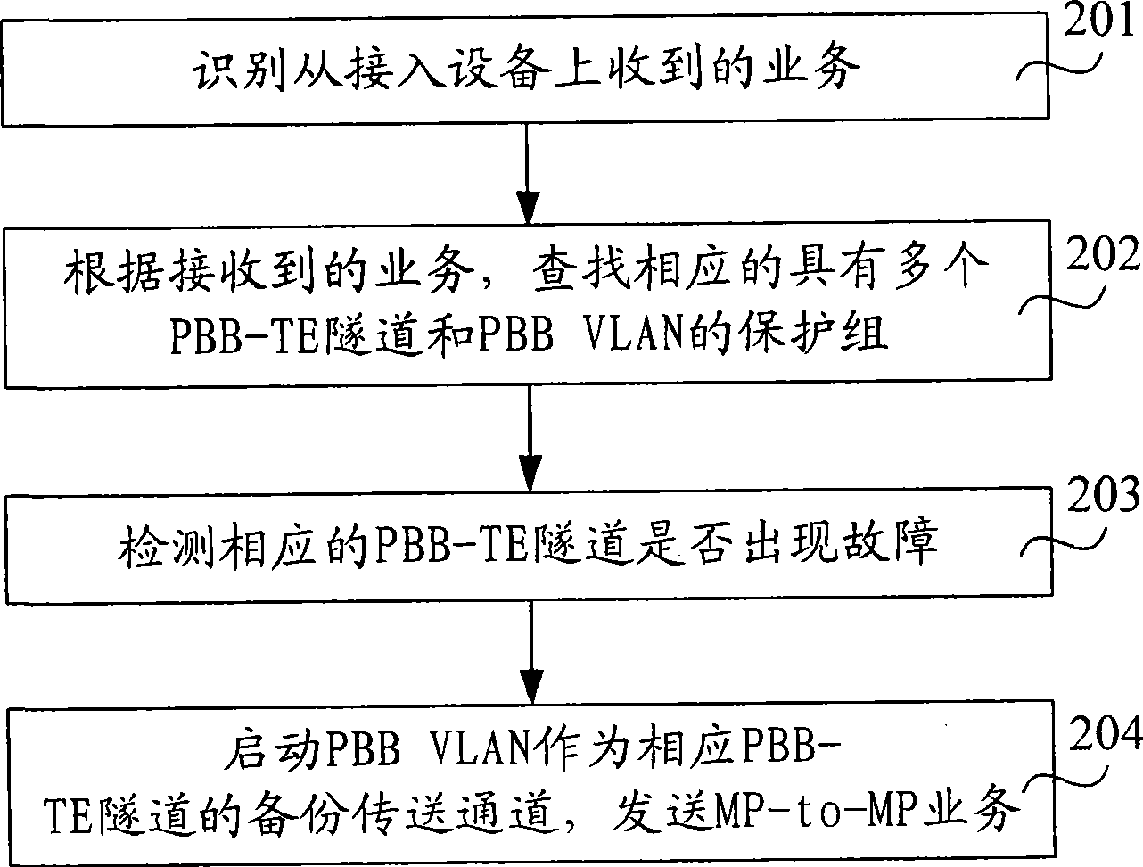 Method, device and system for protecting operator backbone transmission service