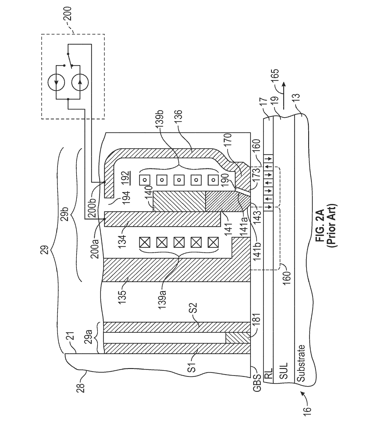 Magnetic recording write head with write pole having a tapered trailing end section with negative magnetic anisotropy