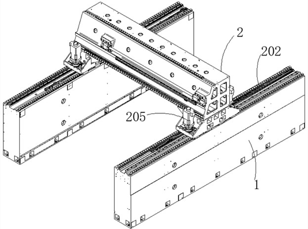 Five-axis numerical control machining center with high-rigidity transmission chain structure and thermal compensation method