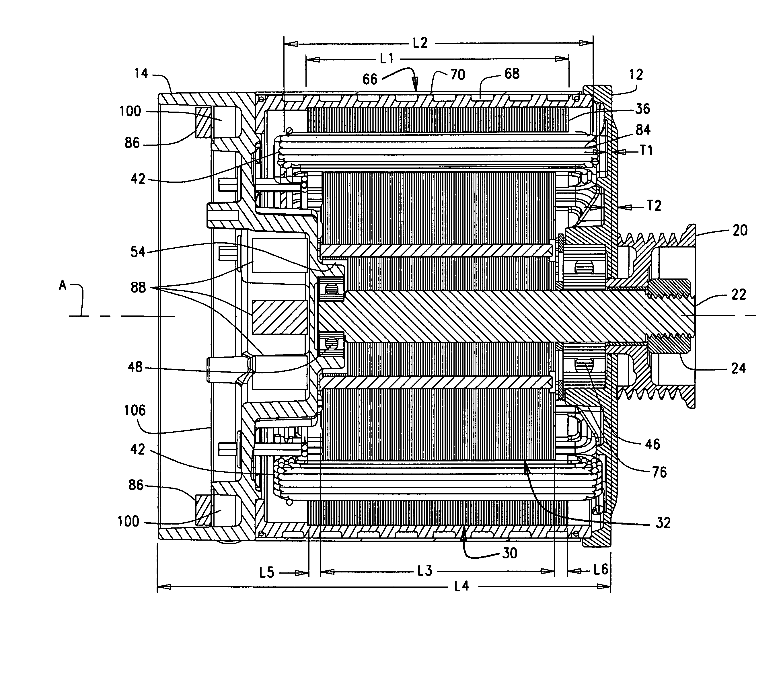 Compact dynamoelectric machine
