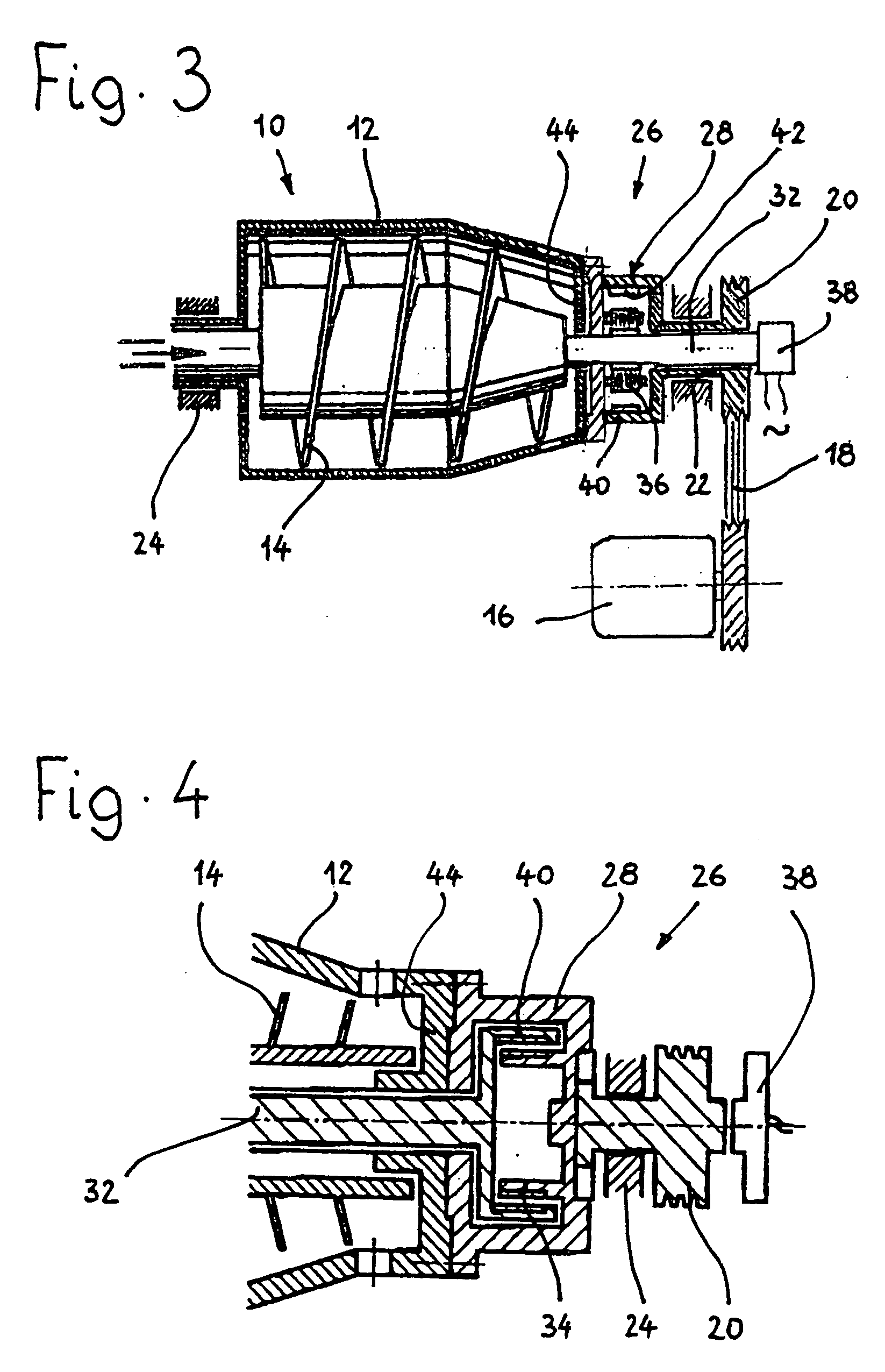Drive device for screw centrifuges