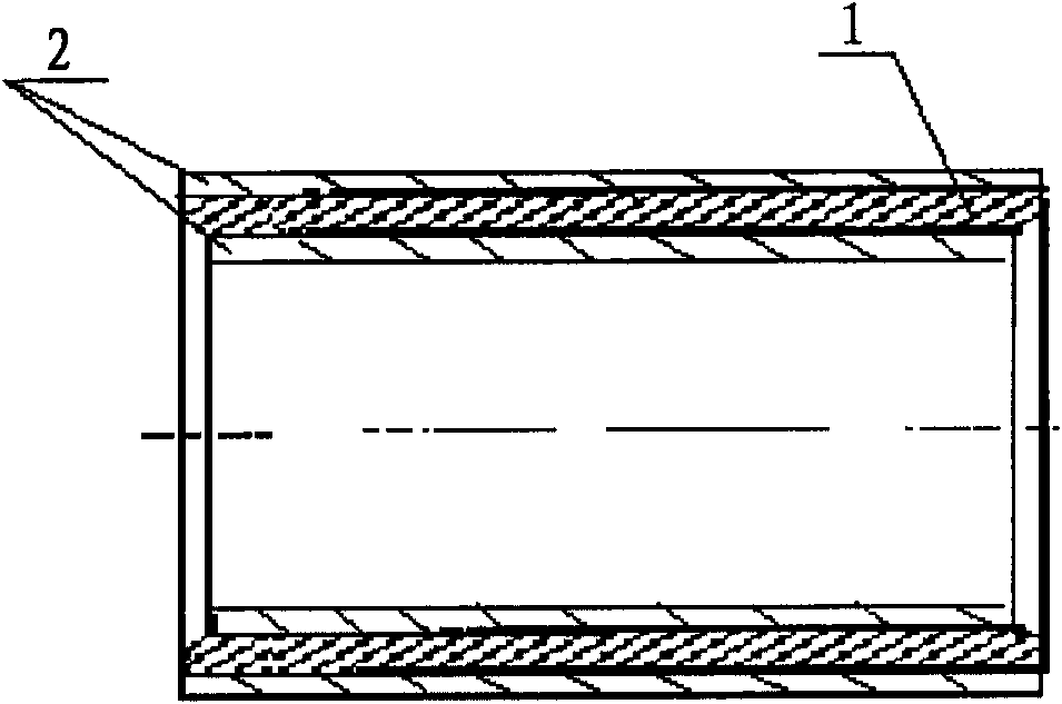 Composite overlaying method for bush and sleeve of rolls for hot dipping