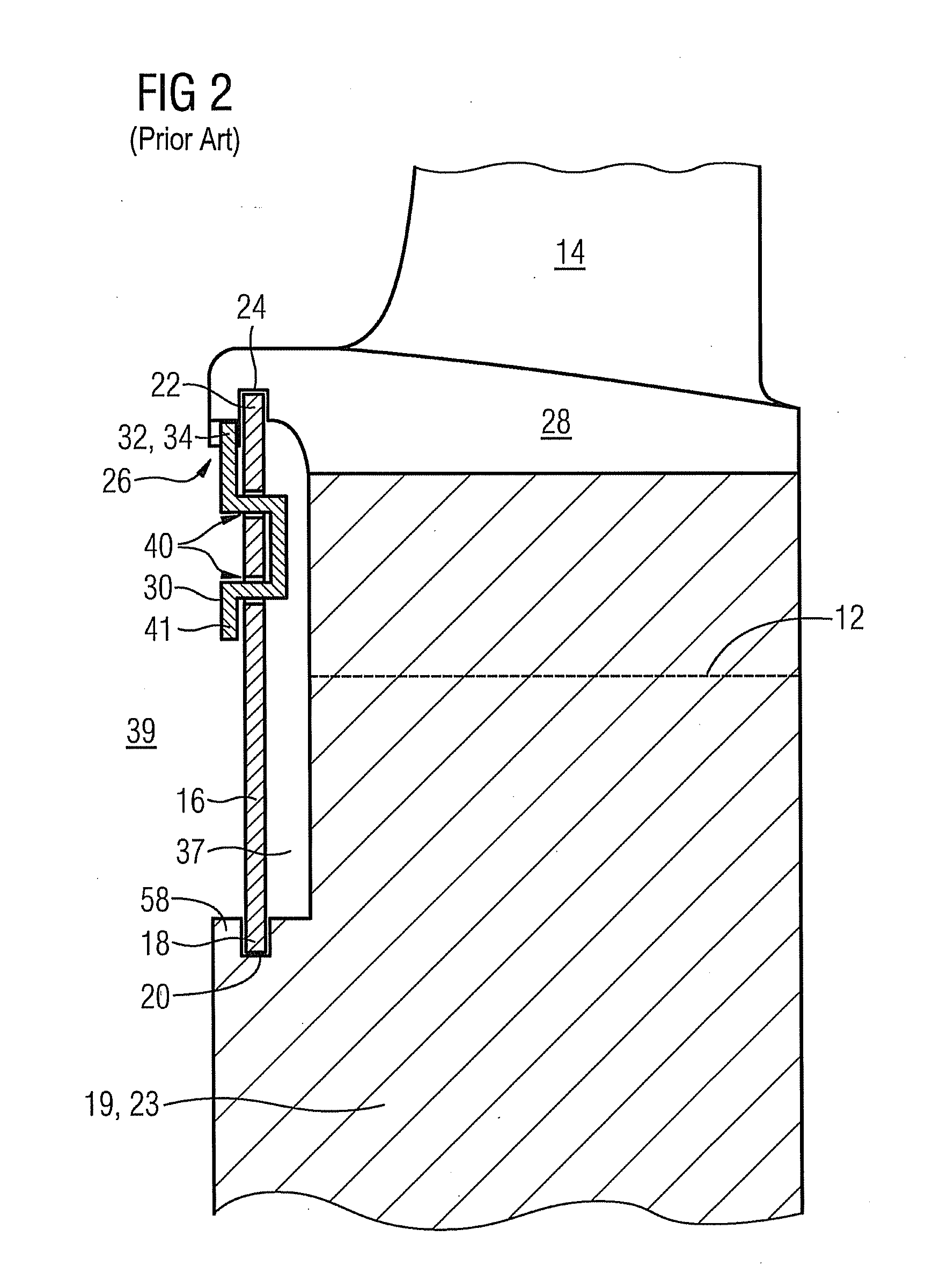 Arrangement for axially securing rotating blades in arotor, and gas turbine having such an arrangement