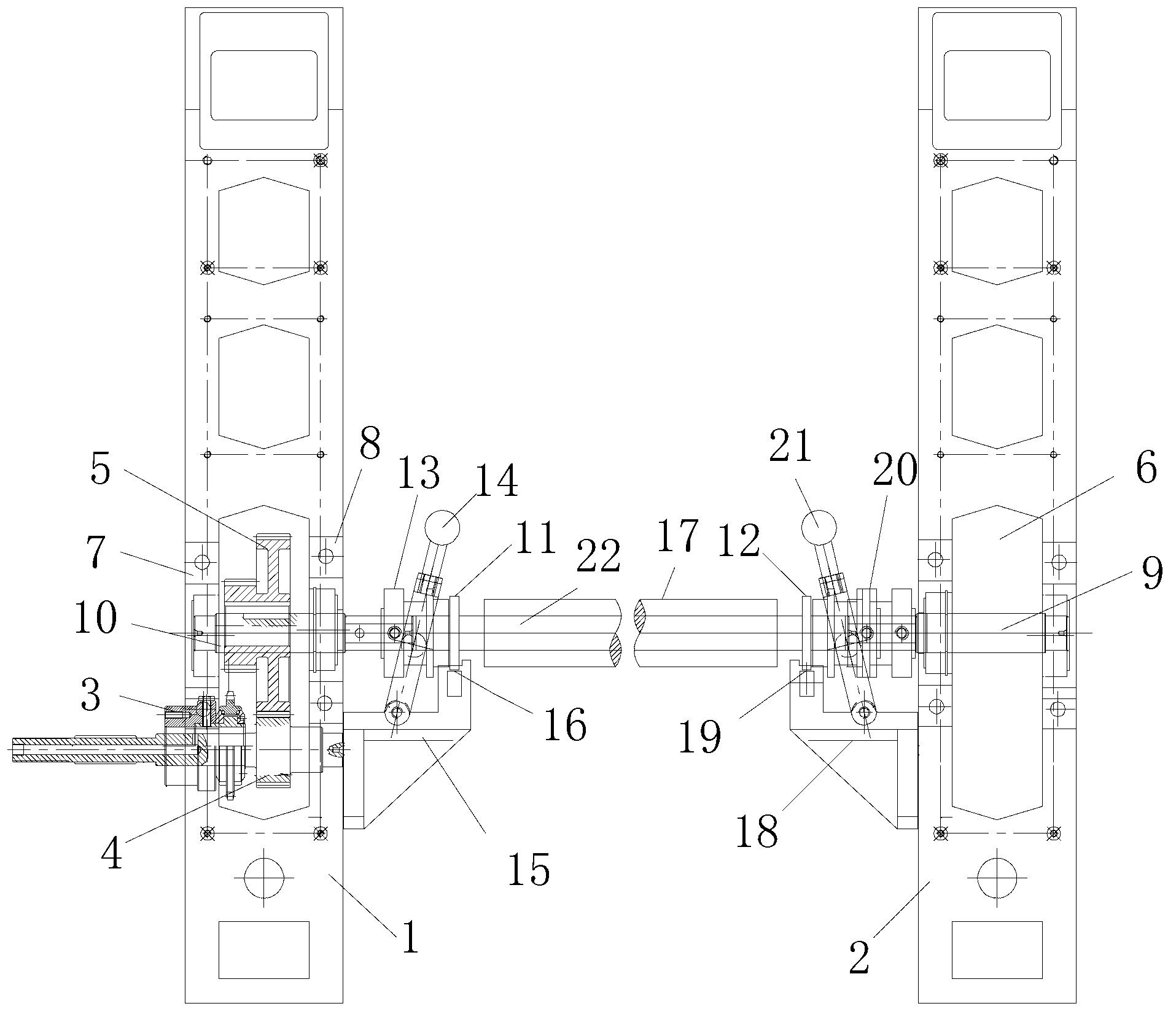 In-machine large-package cloth winding mechanism