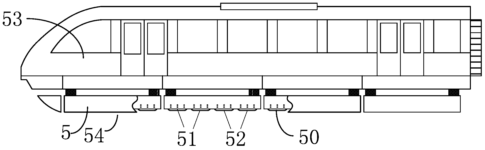 Suspension control method and device used for EMS type low-speed suspension train
