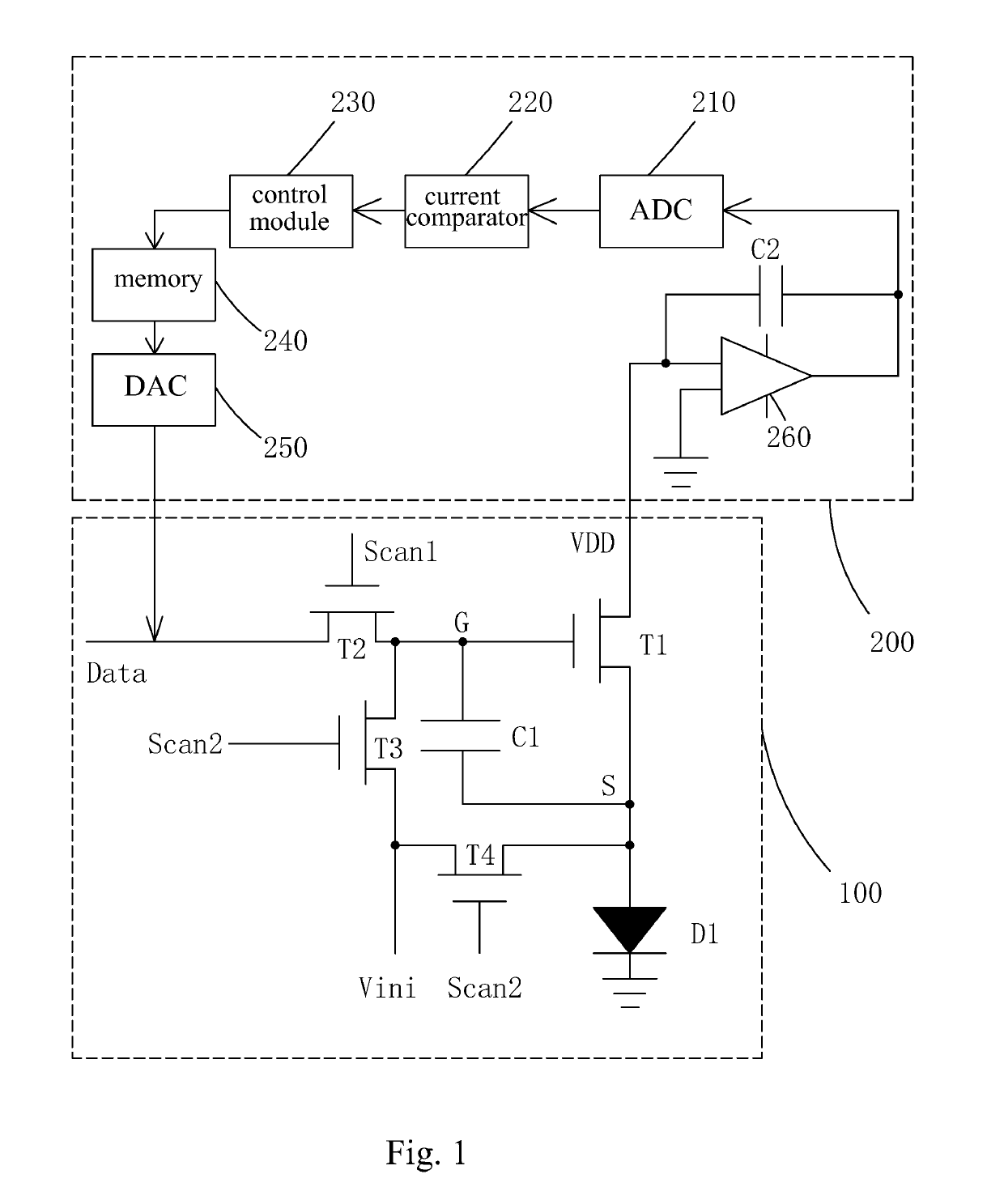 Hybrid compensation circuit and method for OLED pixel