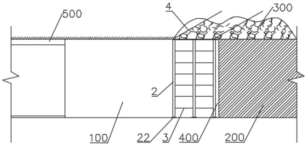 Supporting structure for tunnel without arch support passing through broken section of arch crown and construction method of supporting structure