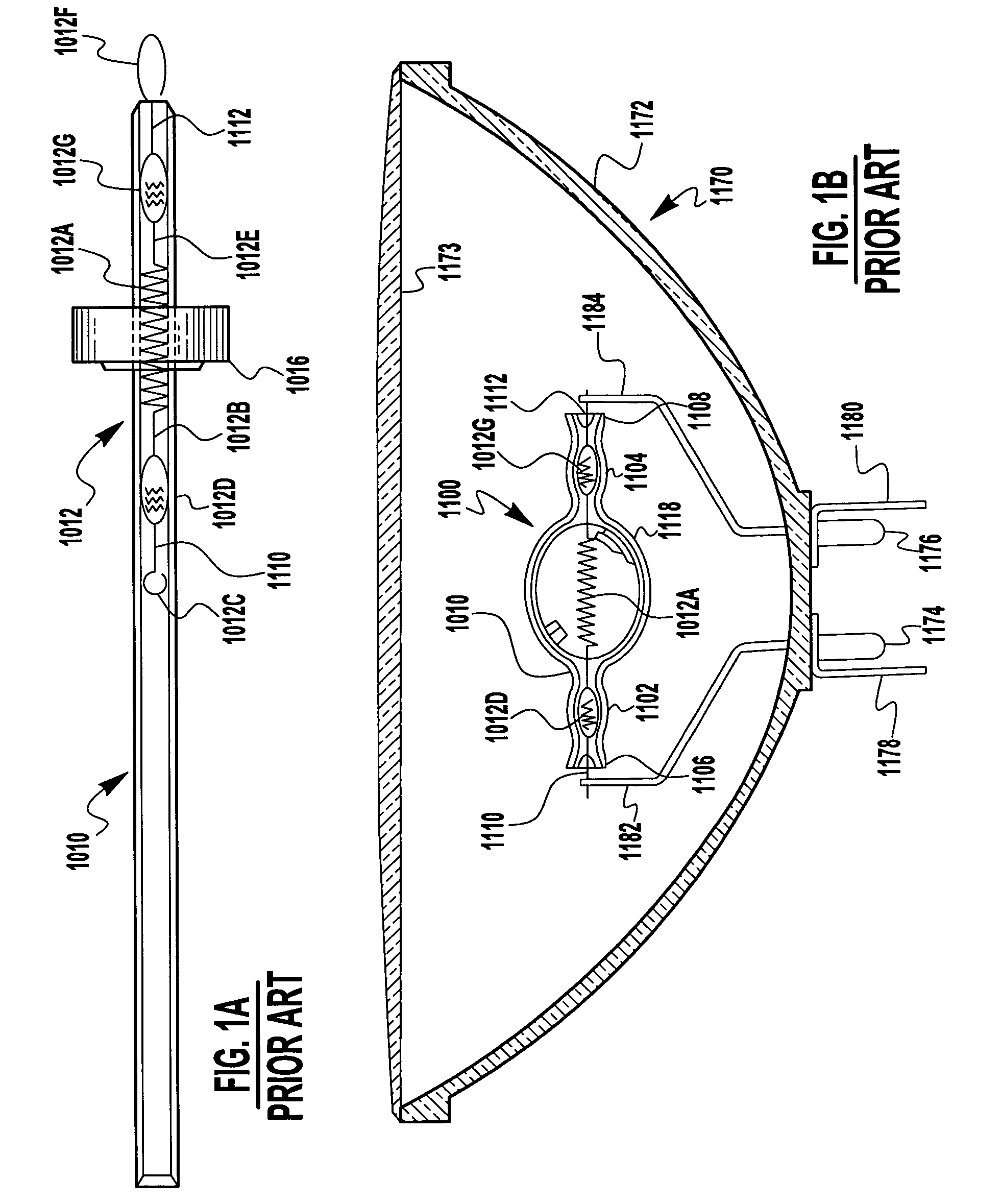 One piece foliated leads for sealing in light sources