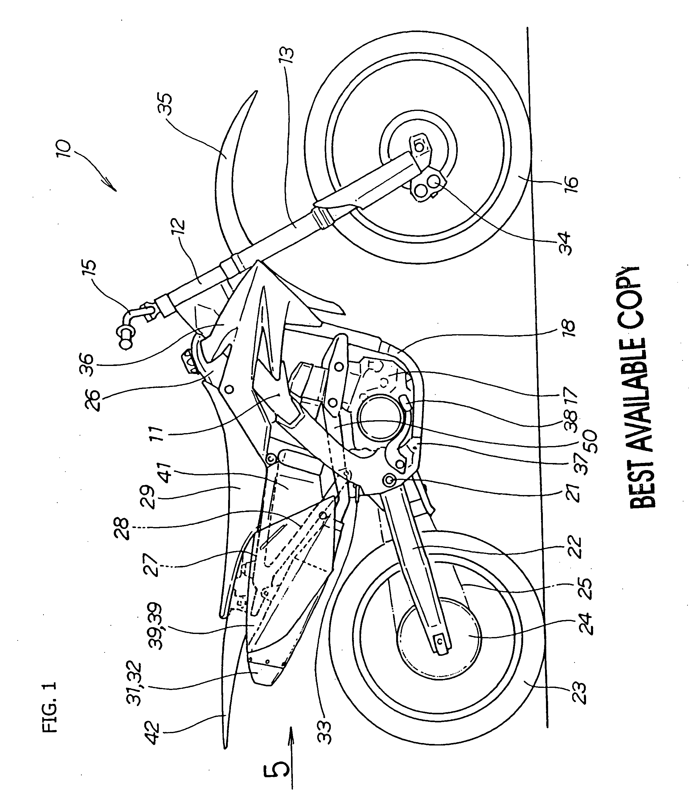 Exaust system for a motorcycle, and motorcycle including same