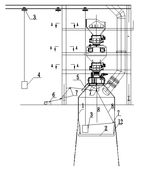 Hoisting method for replacing cooling wall in overhauling of blast furnace
