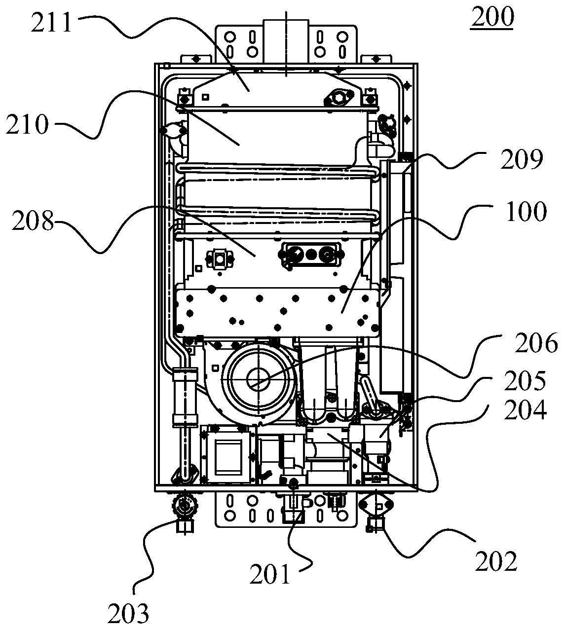 Bypass flow valve and gas water heater comprising same