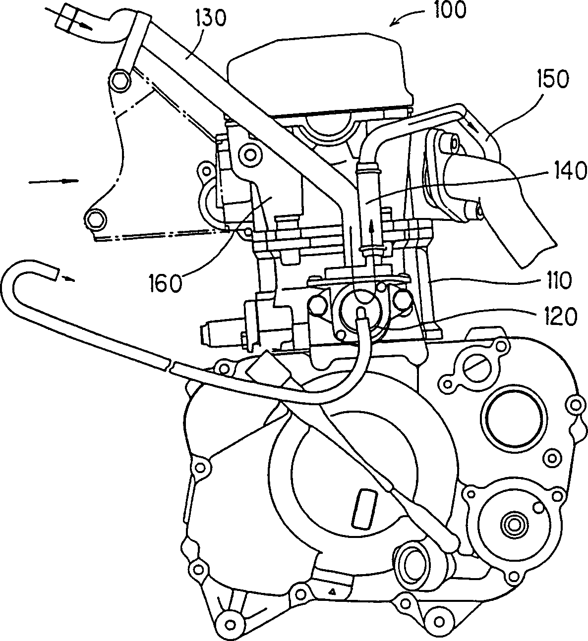Secondary air feeding system using for exaust of forced air-cooling engine