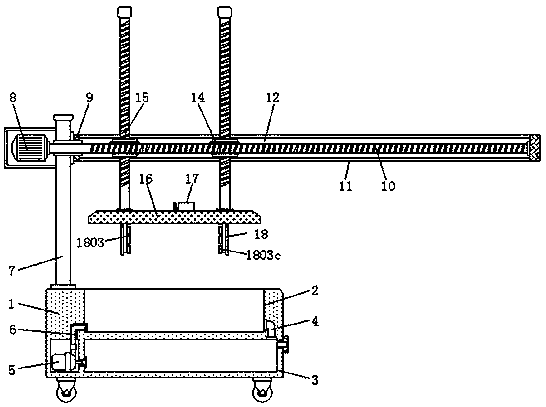 Quenching device capable of facilitating clamping and quenching of hardware materials