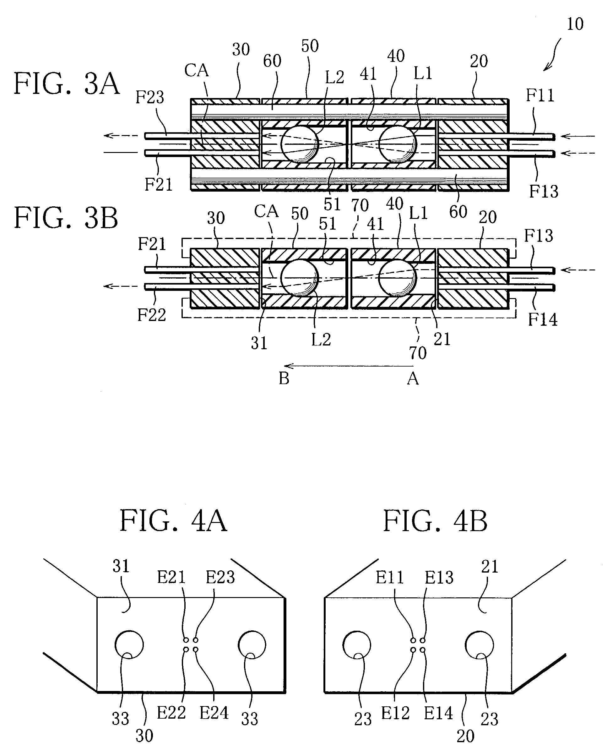 Optical module, and multi-core optical collimator and lens housing therefor