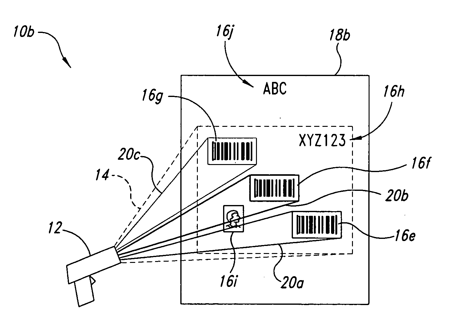 Methods, apparatuses and articles for automatic data collection devices, for example barcode readers, in cluttered environments