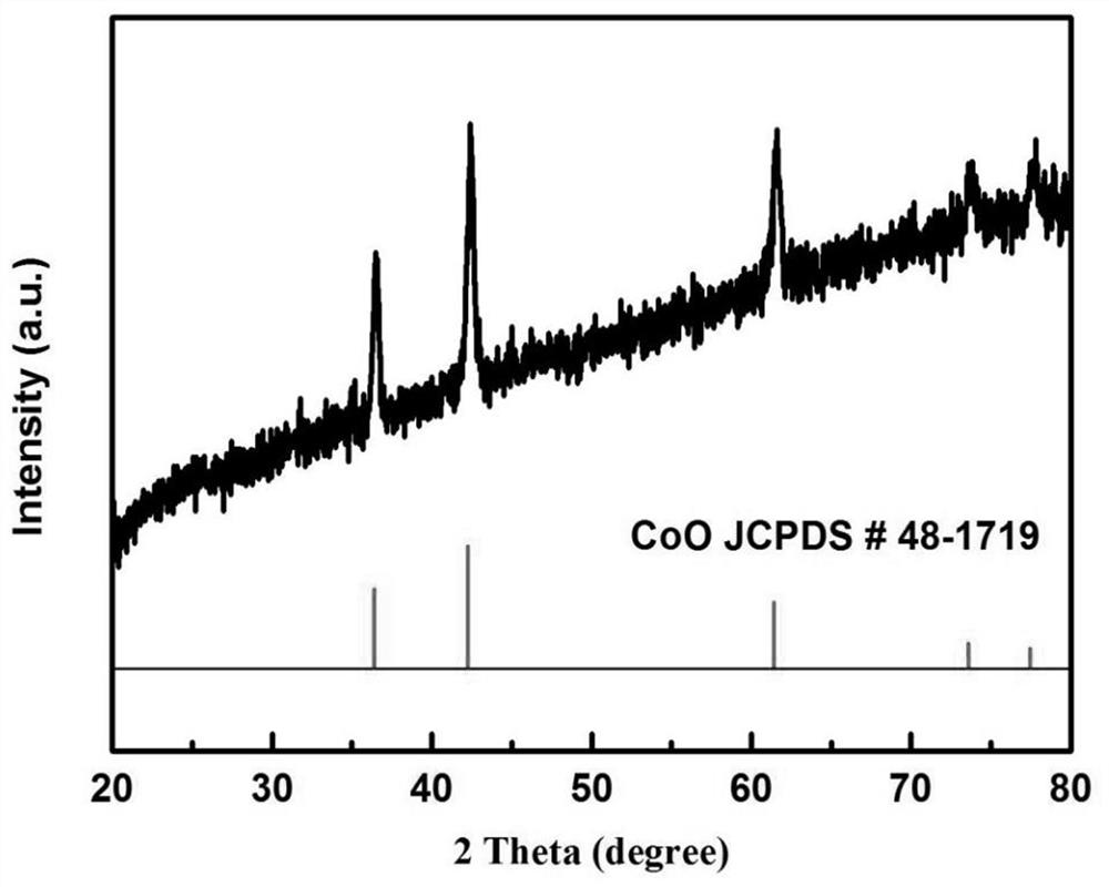 A preparation method and application of a carbon-wrapped porous cobaltous oxide nanomaterial with a shell-core structure