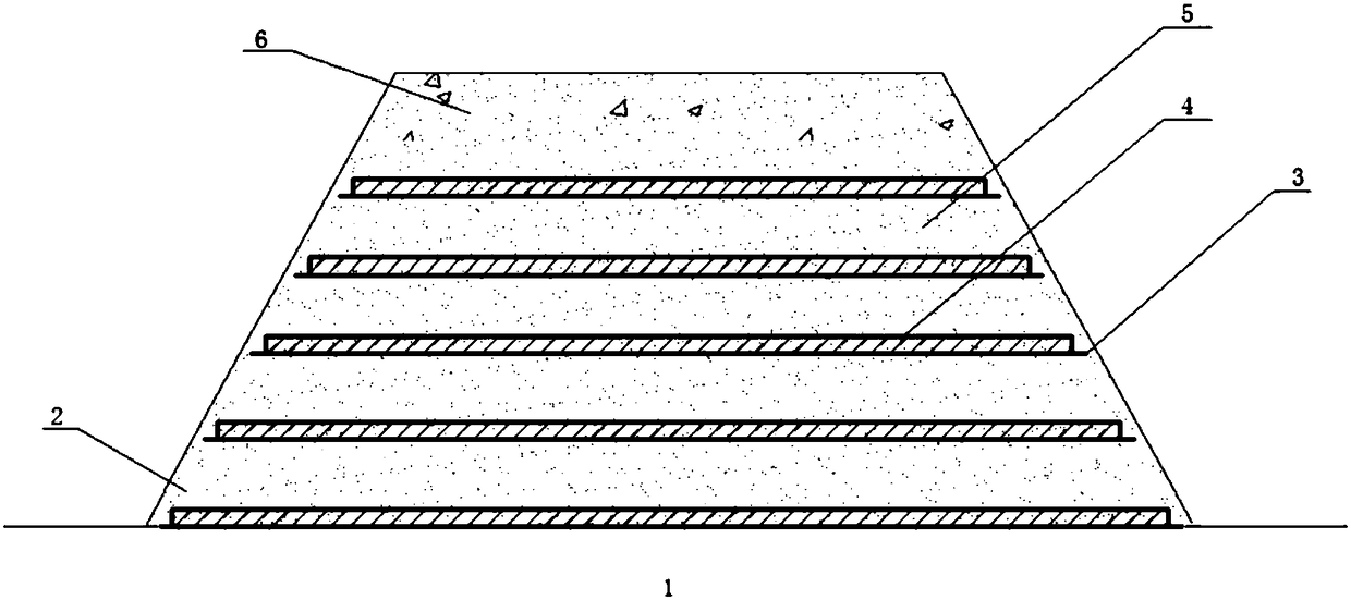 Domestic garbage incinerated ash and mixed soil composite reinforced subgrade and construction method thereof