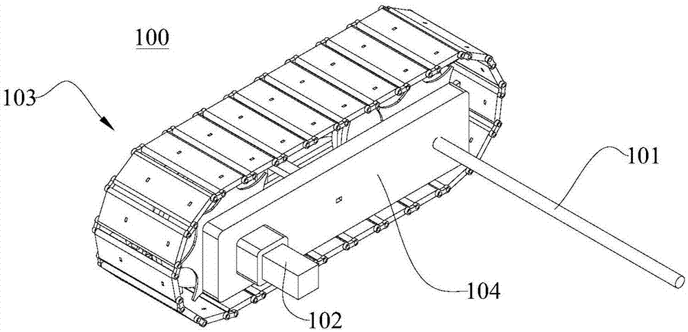 Tracked chassis and travel device