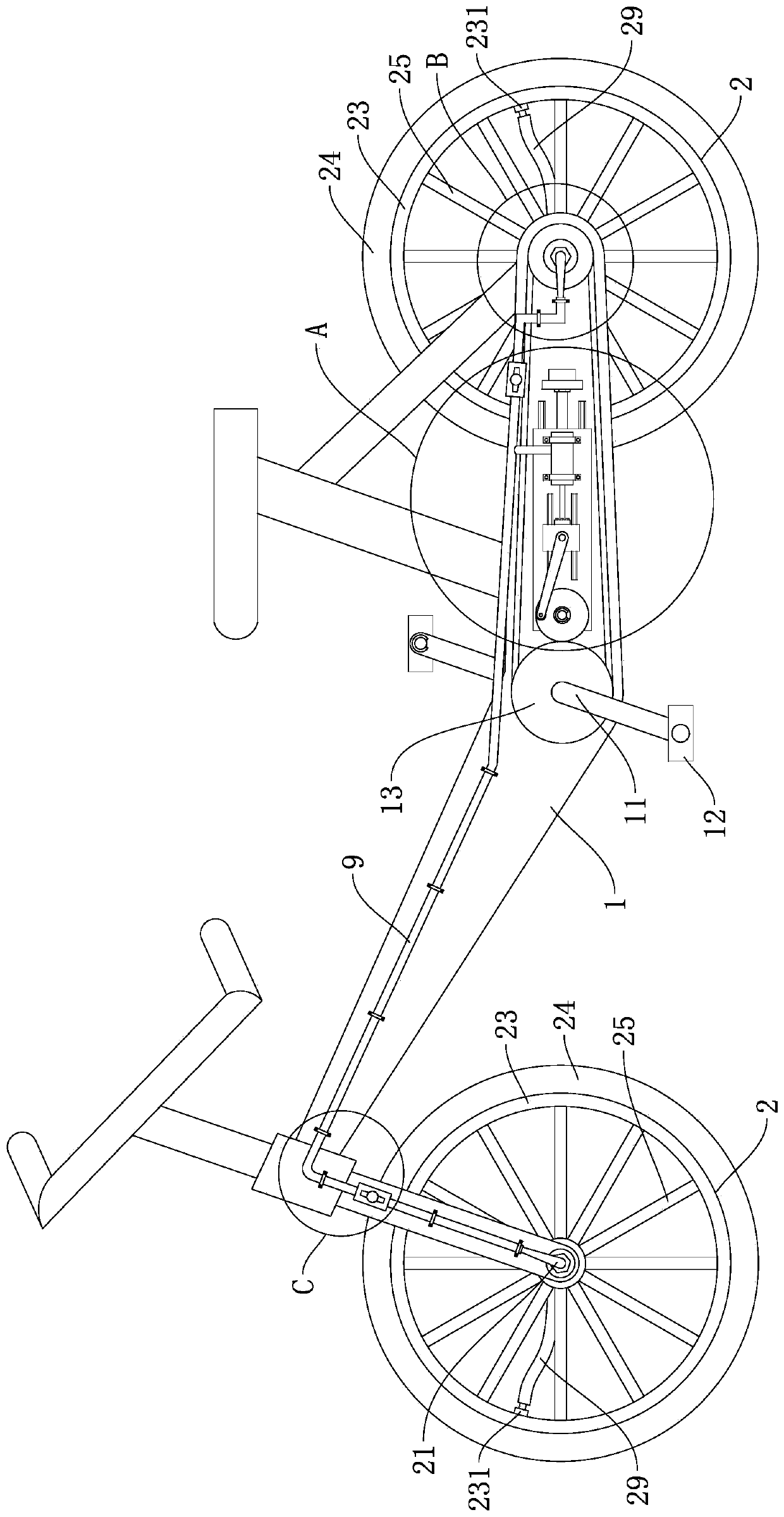 Bicycle with pedals convenient to install