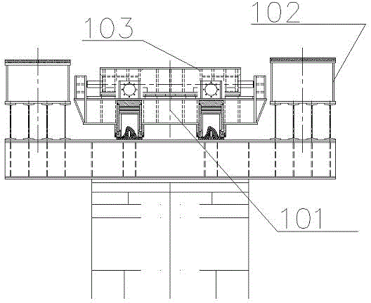 Construction method of steel box girder falling across the main railway line