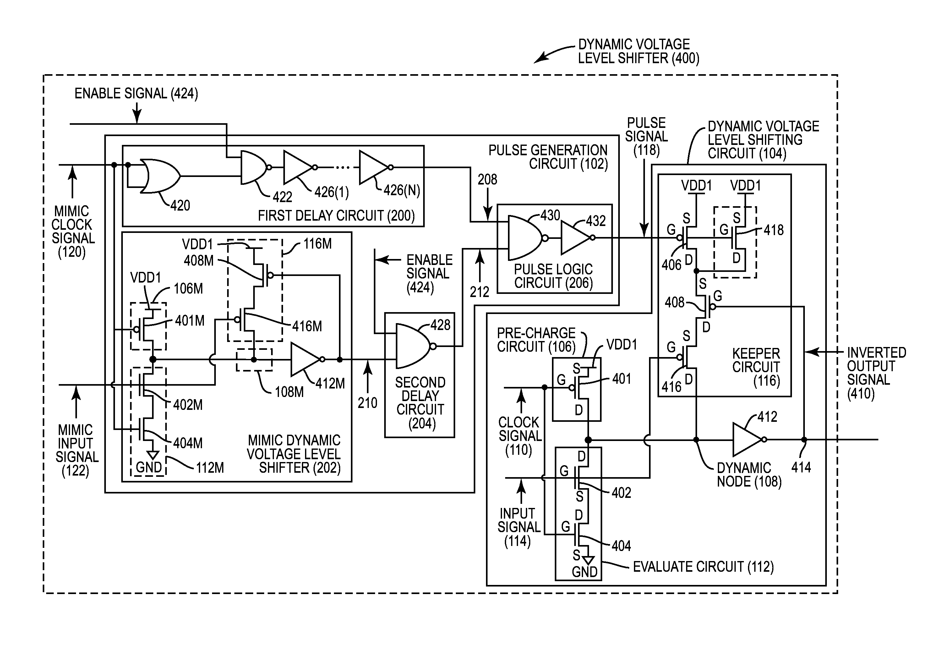 Dynamic voltage level shifters employing pulse generation circuits, and related systems and methods